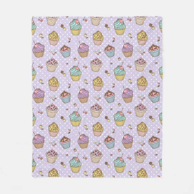 Retro Sweets Pattern Fleece Blanket (Front)