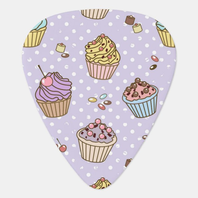 Retro Sweets Pattern Guitar Pick (Front)