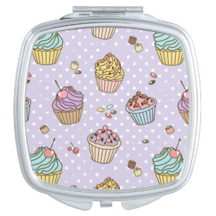 Retro Sweets Pattern Mirror For Makeup