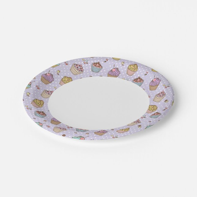 Retro Sweets Pattern Paper Plates (Angled)