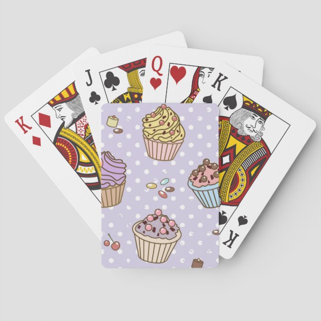 Retro Sweets Pattern Poker Cards (Back)
