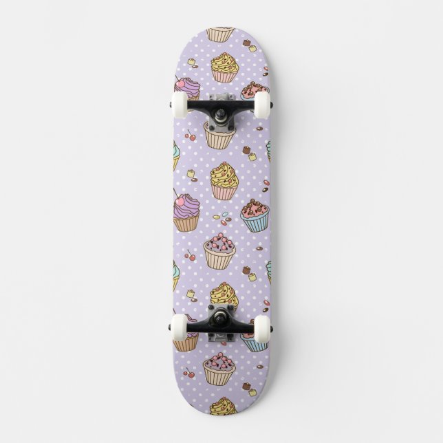 Retro Sweets Pattern Skateboard (Front)