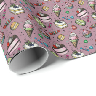 Retro Sweets- Pink Wrapping Paper