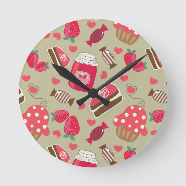 Retro Sweets Round Clock (Front)