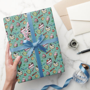 Retro Sweets- Teal Wrapping Paper