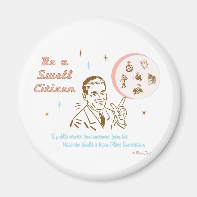 Retro 'Swell Citizen' Magnet (Front)