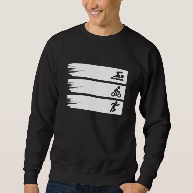 Retro Swim Bike Run Triathlon Athletic Sport Men W Sweatshirt (Front)