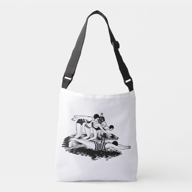 Retro Swimmers Crossbody Bag (Front)