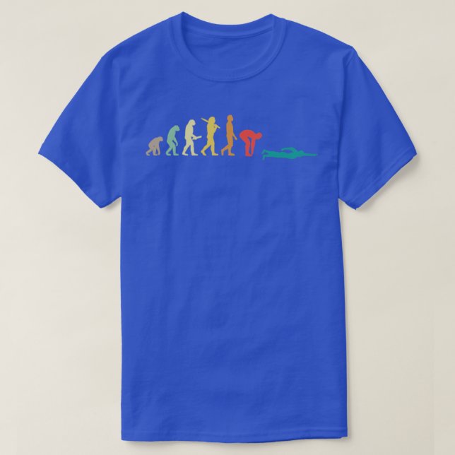 Retro Swimming Evolution Gift For Swimmers  T-Shirt (Design Front)