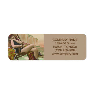 retro swimsuit fashion beauty tanning salon label