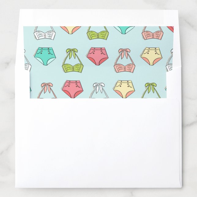 Retro Swimsuit Lingerie Envelope Liner (In Envelope)