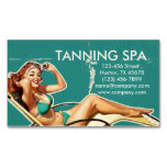 Retro Swimsuit Pin Up Girl Beauty Tanning Salon Business Card Magnet at Zazzle