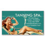 retro swimsuit pin up girl beauty tanning salon business card magnet