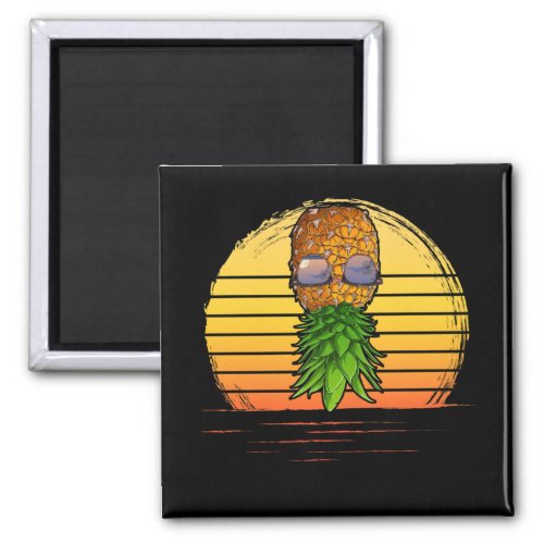Retro Swinger Upside Down Pineapple Sunset Horizon Magnet