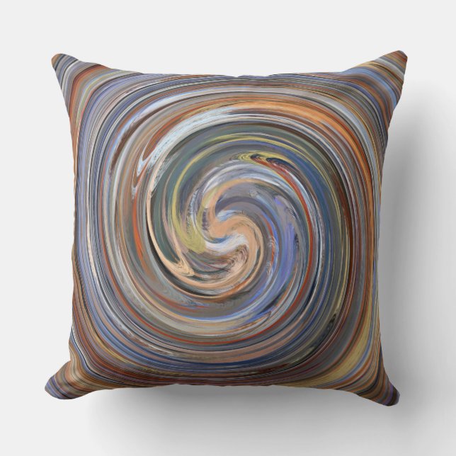 Retro Swirl Abstract Art #12 Throw Pillow (Front)