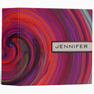 Retro Swirl Abstract Art #20 Binder