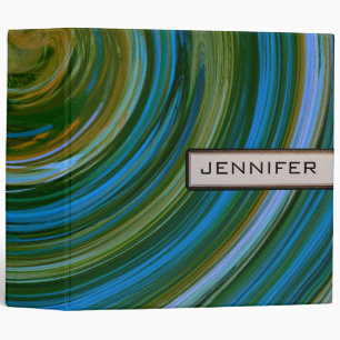 Retro Swirl Abstract Art #22 Binder