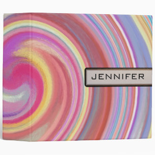 Retro Swirl Abstract Art #23 3 Ring Binder