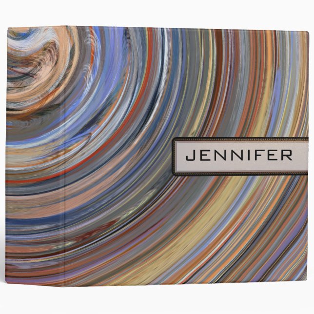 Retro Swirl Abstract Art #24 Binder (Front/Spine)