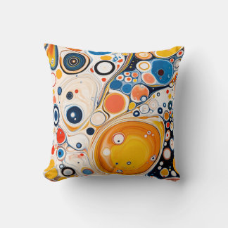 Retro Swirl Art Throw Pillow. Pillow