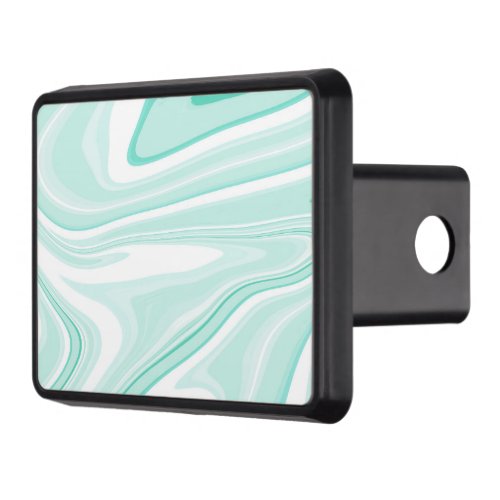 Retro Swirl Liquid Aqua Green Painting Aesthetic Hitch Cover