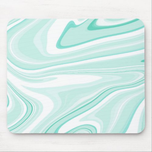 Retro Swirl Liquid Aqua Green Painting Aesthetic Mouse Pad