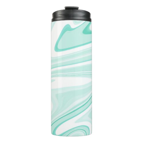 Retro Swirl Liquid Aqua Green Painting Aesthetic Thermal Tumbler