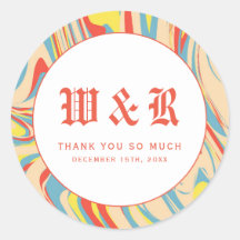 Retro Swirl Marble Abstract Monogram