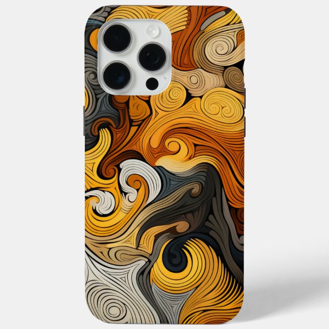 Retro Swirl Patterned Colourful Digital Print Case-Mate iPhone Case (Back)