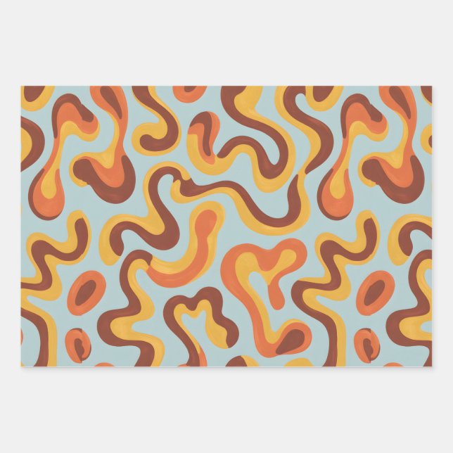 Retro Swirl  Wrapping Paper Sheets (Front)