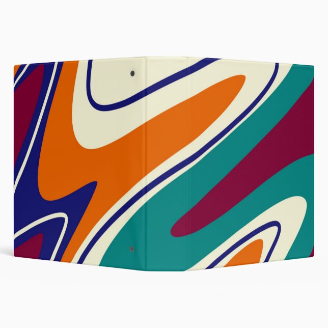 Retro Swirls - Classic 70s Style 3 Ring Binder (Background)