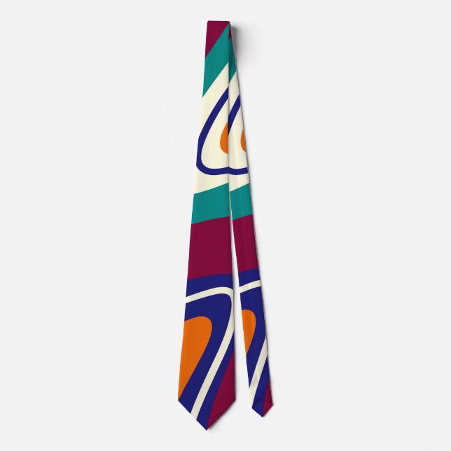 Retro Swirls - Classic 70s Style Neck Tie (Front)
