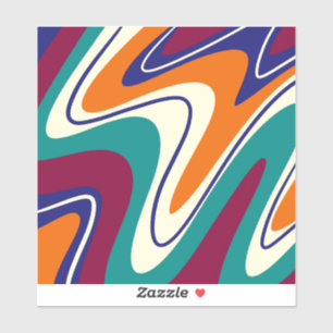Retro Swirls - Classic 70s Style Sticker