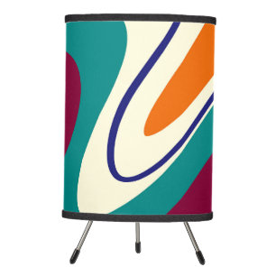 Retro Swirls - Classic 70s Style Tripod Lamp