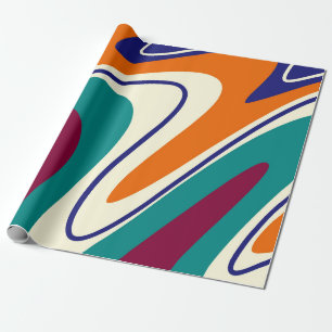 Retro Swirls - Classic 70s Style Wrapping Paper