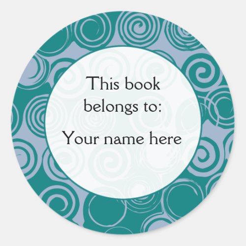 Retro Swirls custom bookplates