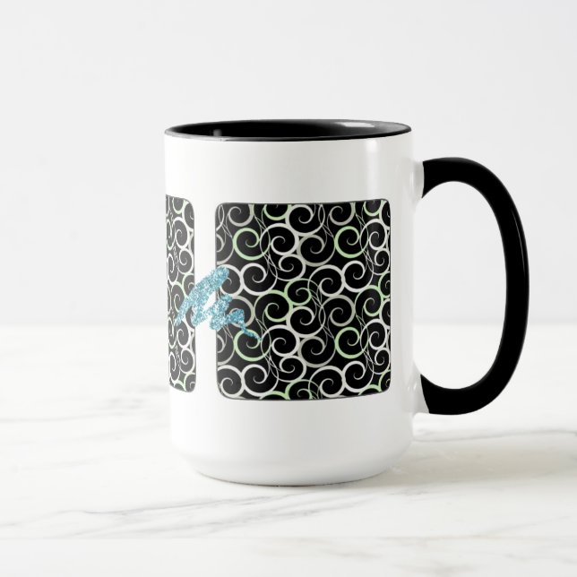 RETRO SWIRLS DESIGNER COFFEE MUG (Right)