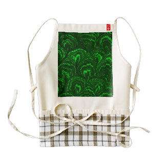 Retro Swirls Emerald Green Zazzle HEART Apron