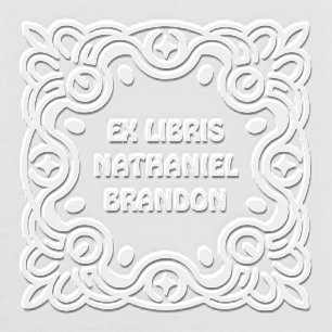 Retro Swirls Ex Libris Custom Book Embosser