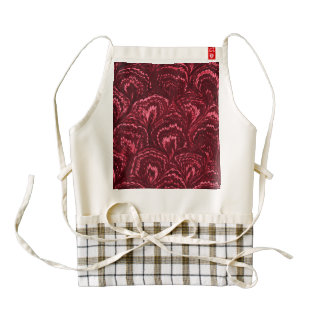 Retro Swirls Garnet Red Zazzle HEART Apron
