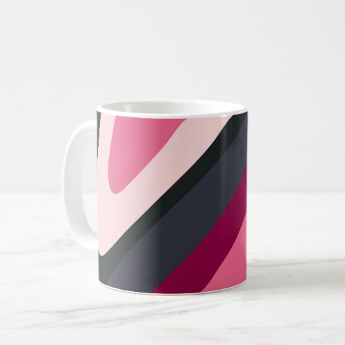 Retro swirls _ pink charcoal coffee mug