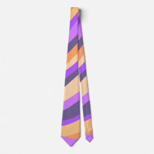 Retro swirls - purple & orange neck tie