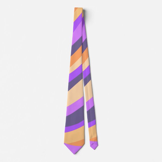 Retro swirls - purple & orange neck tie (Front)