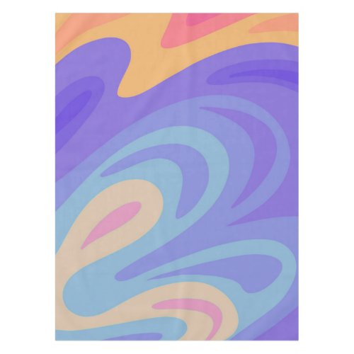 Retro swirls _ purple  orange tablecloth