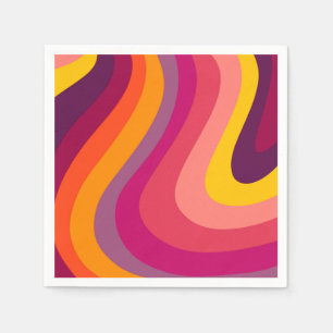 Retro swirls - sunset napkins