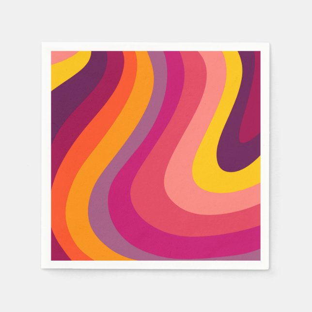 Retro swirls - sunset napkins (Front)