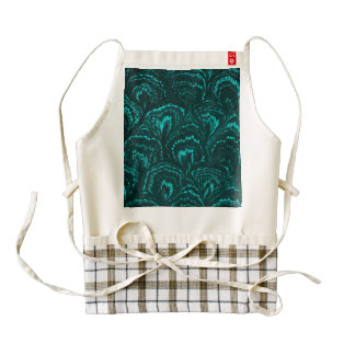 Retro Swirls Teal Turquoise Aquamarine Zazzle HEART Apron