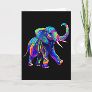 Retro Synthwave 80s 90s Elephant Trunk Up Chakra Y Card