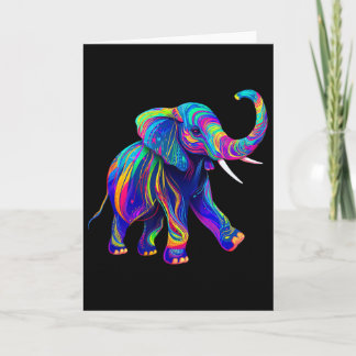 Retro Synthwave 80s 90s Elephant Trunk Up Chakra Y Card