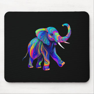 Retro Synthwave 80s 90s Elephant Trunk Up Chakra Y Mouse Pad